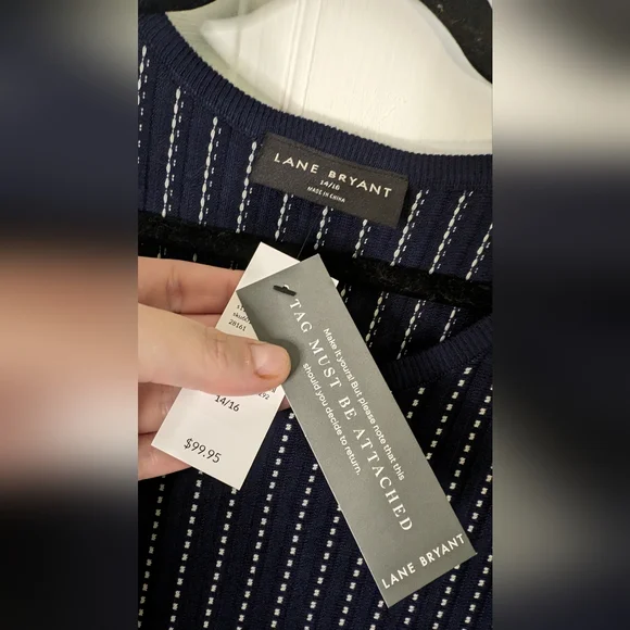 Lane Bryant Perfect Sleeve Crew neck sweater dress size 1x NWT - Picture 9 of 9